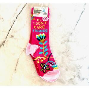 Blue Q “Hi I Don’t Care Thanks” Crew Socks NWT Women’s 5–10